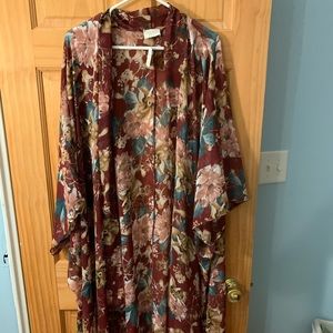 NWT Floral Draped Kimono